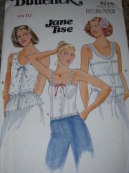 5992 Butterick Jane Tise PRETTY 70S BUTTON CAMISOLE TOPS PATTERN 12 uncut